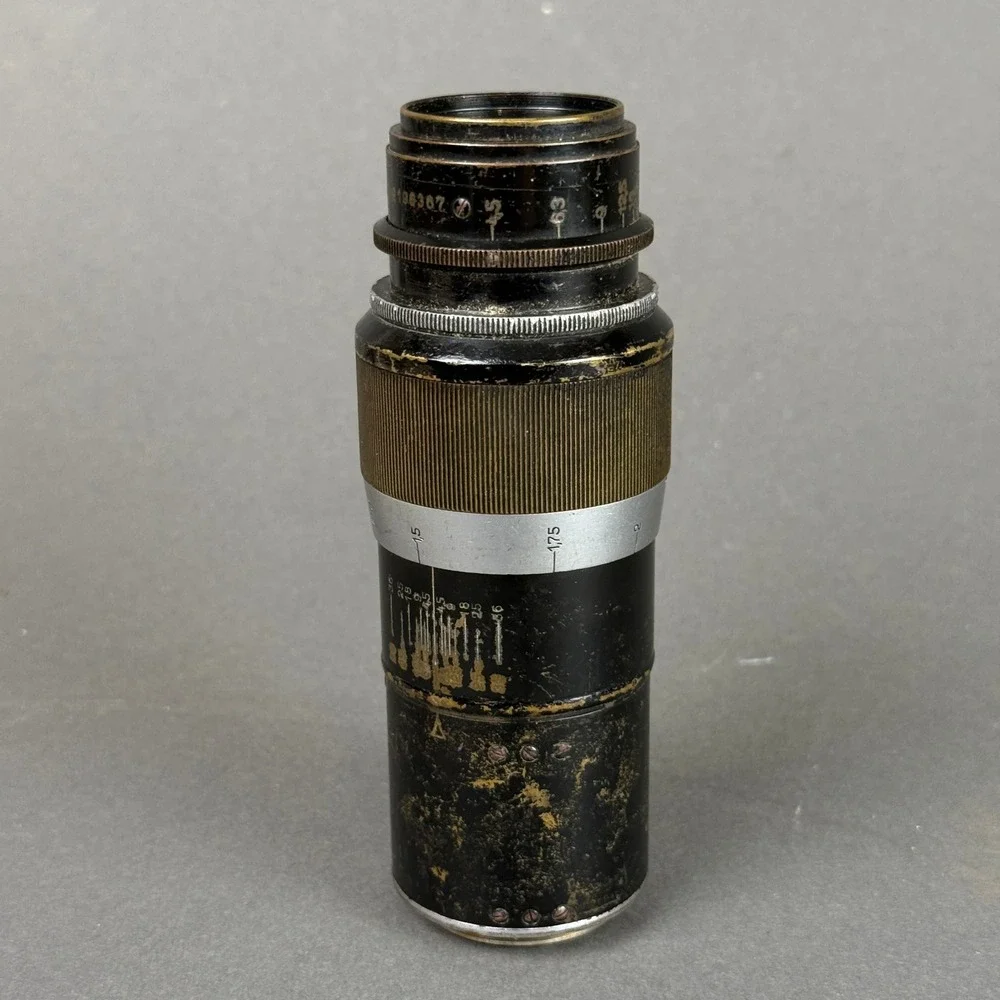 Ernst Leitz Wetzlar 1934 Hektor 13.5cm 135mm f4.5 Lens No 196367 Vintage Black